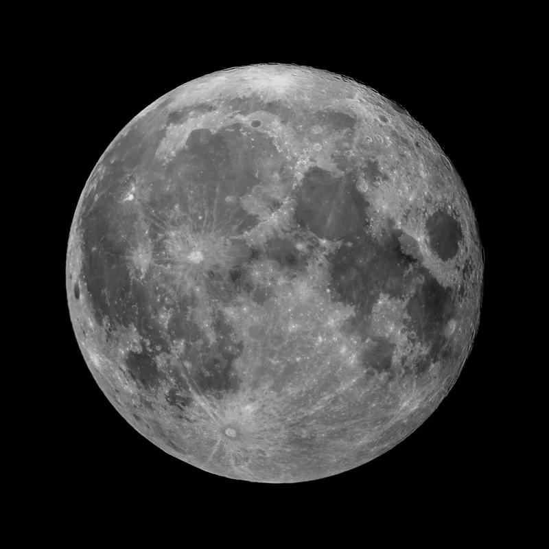 Der Vollmond, aus vielen Teleskopaufnahmen zusammengesetzt